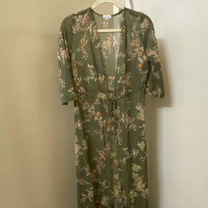 love, Fire Green Floral Swimsuit Covering S